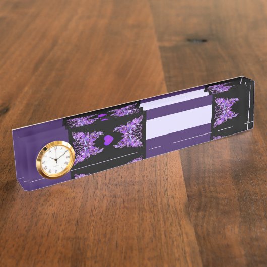 Paarse vlinder 31 Notitieboek Naambordje (Zijkant)