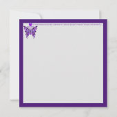 Paarse Vlinder 31 Platte Wenskaart Kaart (Achterkant)