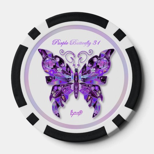 Paarse vlinder 31 poker chips (Achterkant)