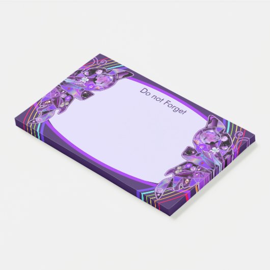 Paarse vlinder 31 post-it® notes (Schuin)