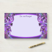 Paarse vlinder 31 post-it® notes (Op bureau)