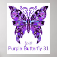 Paarse vlinder 31 Poster