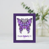 Paarse Vlinder 31 Prentkaart Briefkaart (Staand voorkant)