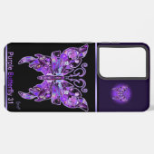 Paarse vlinder 31 samsung galaxy hoesje (Linkerkant)