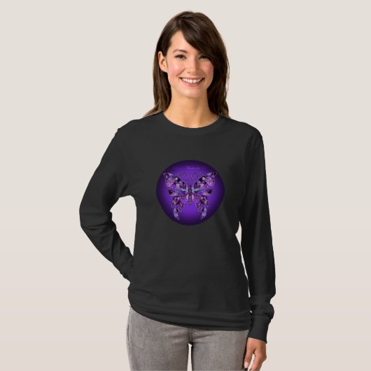 Paarse Vlinder 31 T-shirt (Voorkant volledig)