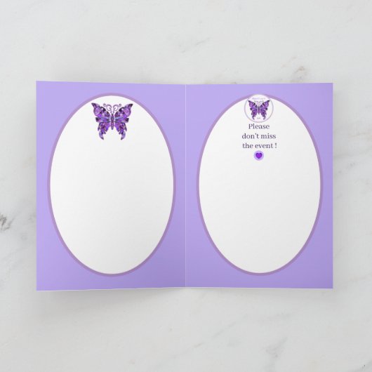 Paarse Vlinder 31 uitnodiging (Binnen)