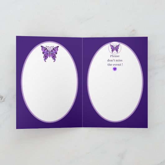 Paarse Vlinder 31 uitnodiging (Binnen)