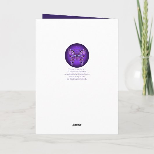 Paarse Vlinder 31 verjaardagskaart Kaart (Achterkant)