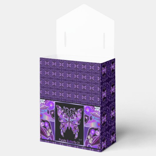 Paarse vlinder 31 Vierbox Bedankdoosjes (Geopend)