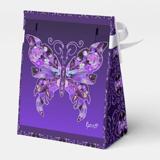 Paarse vlinder 31 Vierbox Bedankdoosjes (Achterkant)