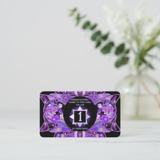 paarse vlinder 31 visitekaartje (Staand voorkant)