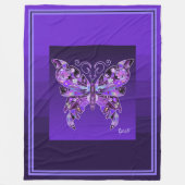 Paarse vlinder 31 vlooienbak fleece deken (Voorkant)