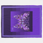 Paarse vlinder 31 vlooienbak fleece deken (Voorkant (Horizontaal))