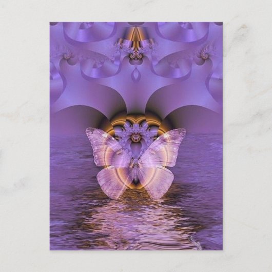 Paarse vlinder Abstract Briefkaart (Voorkant)
