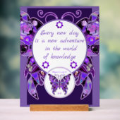 paarse vlinder acryl bord (Neutraal)