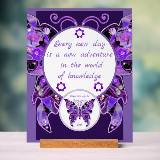 paarse vlinder acryl bord (Neutraal)