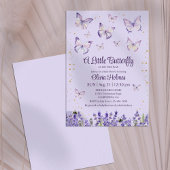 Paarse vlinder baby meisje douche uitnodiging