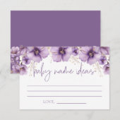 Paarse Vlinder Baby Naam Ideeën, Baby shower Informatiekaartje (Voorkant / Achterkant)