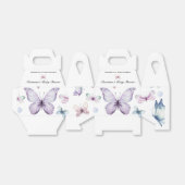 Paarse vlinder Baby shower Baby Girl Favor Box Bedankdoosjes (Uitgevouwen)