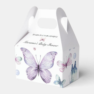 Paarse vlinder Baby shower Baby Girl Favor Box Bedankdoosjes