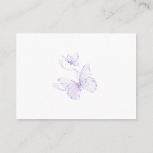 Paarse Vlinder Baby shower Boeken voor Baby Informatiekaartje (Achterkant)