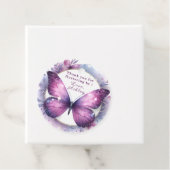 Paarse Vlinder Baby shower Dank u Bedankjes Labels (In situ)
