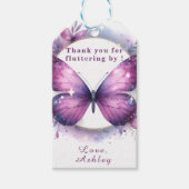 Paarse Vlinder Baby shower Dank u Cadeaulabel (Voorkant)