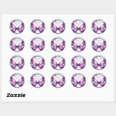 Paarse Vlinder Baby shower Dank u Ronde Sticker (Vel)