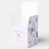 Paarse vlinder Baby shower gunstbox Bedankdoosjes (Geopend)