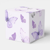 Paarse vlinder Baby shower gunstbox Bedankdoosjes (Achterkant)