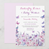 Paarse Vlinder Baby Shower Kaart (Voorkant / Achterkant)