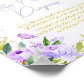 Paarse vlinder Baby shower late night luiers Poster (Hoek)