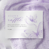 Paarse Vlinder Baby shower Luier Raffle Informatiekaartje