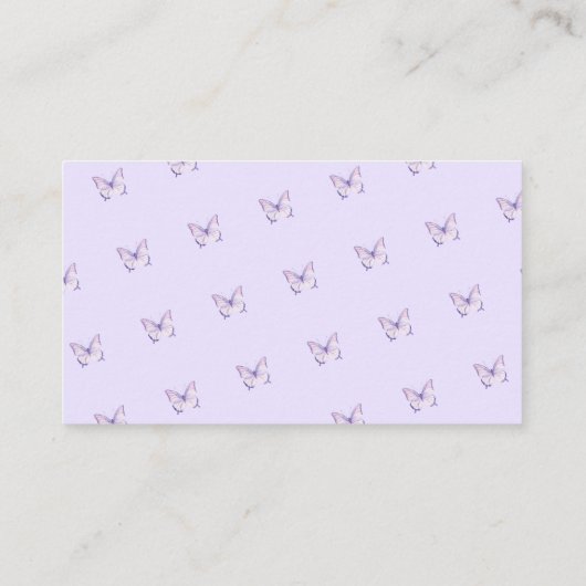 Paarse Vlinder Baby shower Luier Raffle Informatiekaartje (Achterkant)