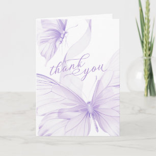 Paarse Vlinder Baby Shower Opvouwbaar Bedankkaart