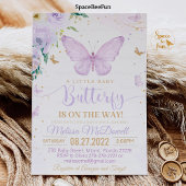 Paarse Vlinder Baby shower Uitnodiging Meisje Invi