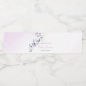 Paarse Vlinder Baby shower Waterflesetiket Waterfles Etiket (Enkel label)