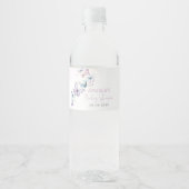 Paarse Vlinder Baby shower Waterflesetiket Waterfles Etiket (Voorkant)