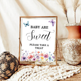 Paarse vlinder baby zijn lief baby shower gunst poster