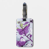 Paarse vlinder bagagelabel (Achterkant verticaal)