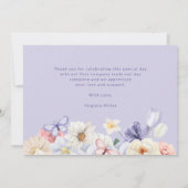 Paarse vlinder bedankkaart (Achterkant)