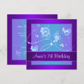 Paarse vlinder Birthday Kaart (Voorkant / Achterkant)