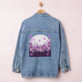 Paarse Vlinder Bloem Denim Jas Jacket (Hangar)