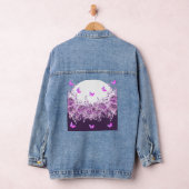 Paarse Vlinder Bloemachtige Denim Jas Jacket (Hangar)