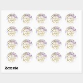 Paarse Vlinder Bloemen Quinceanera Party Ronde Sticker (Vel)