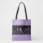 Paarse Vlinder & Bloementuin Esthetisch Tas Ba (Voorkant)