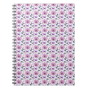 Paarse Vlinder Bloemmotief Cute Cottagecore Notitieboek