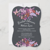 Paarse Vlinder Bloemrijke Herfst Bruidsmeisjesfees Kaart (Voorkant)