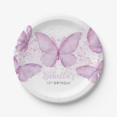 Paarse vlinder-Bord Papieren Bordje (Voorkant)