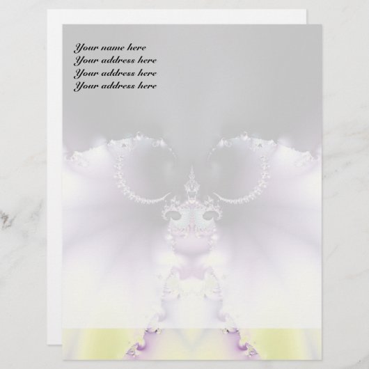 Paarse vlinder briefhoofd (Voorkant / Achterkant)